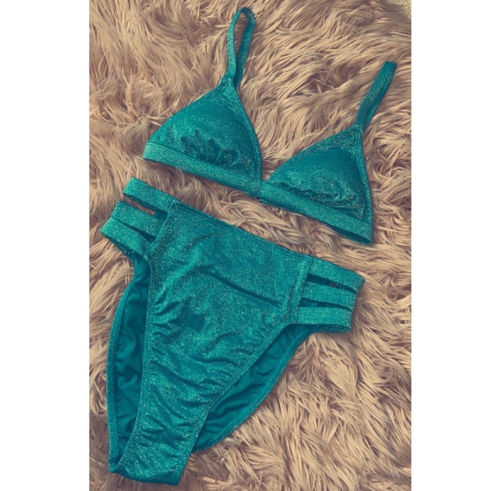 Turquoise xhilariton high waisted swimsuit